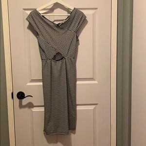 Black and white stripped dress